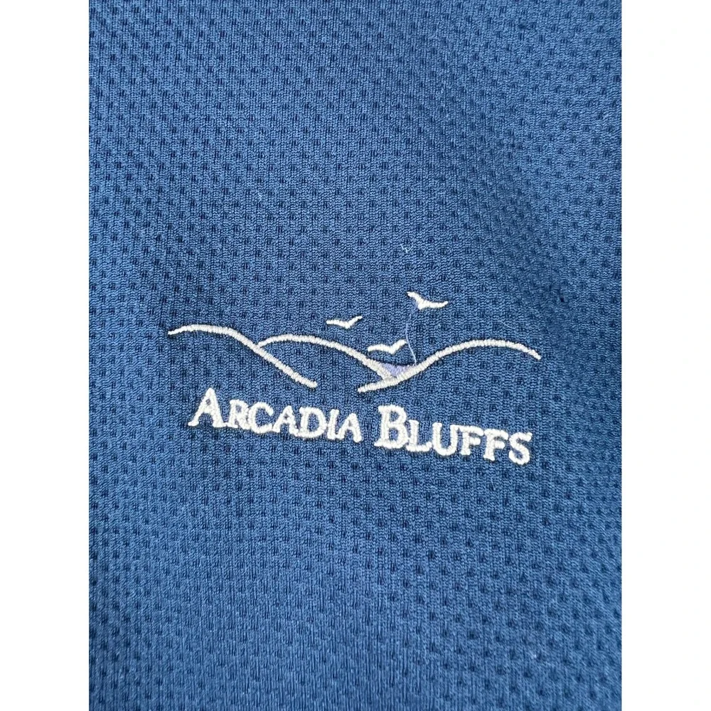 Under Armour Pullover Men Large Blue Fair Arcadia Bluffs Golf 1/4 Zip Loose Fit